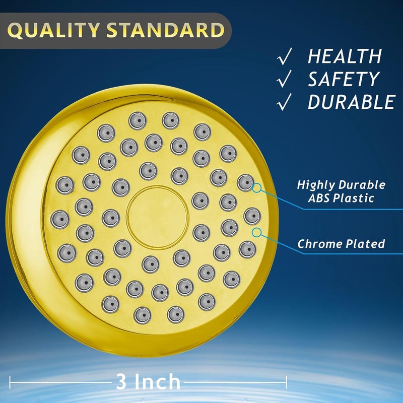 Nuodan High Pressure Shower Head - Powerful Bathroom Pressure Boosting Showerhead - Perfect Universal Replacement for Bathroom Shower Heads (Gold) - Image 5